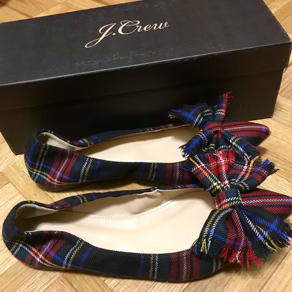 Brand new J.Crew plaid flats in size 7-M